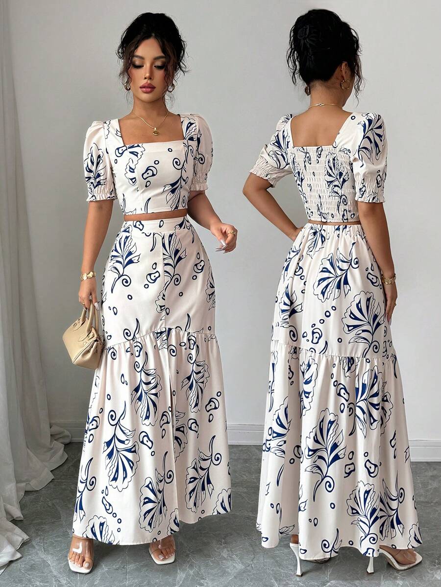 2026 Women Summer Two Piece Ou - Romper Floral Print ulasan dan harga