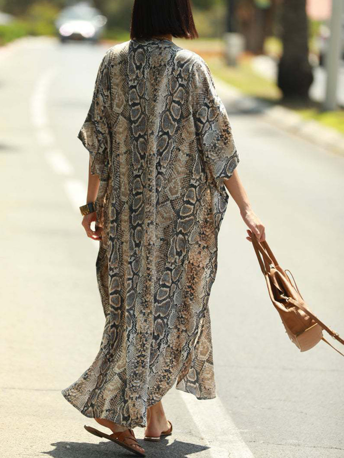 Bohemian Print Beach Cover-Up  - Cover Up Kaftan ulasan dan harga