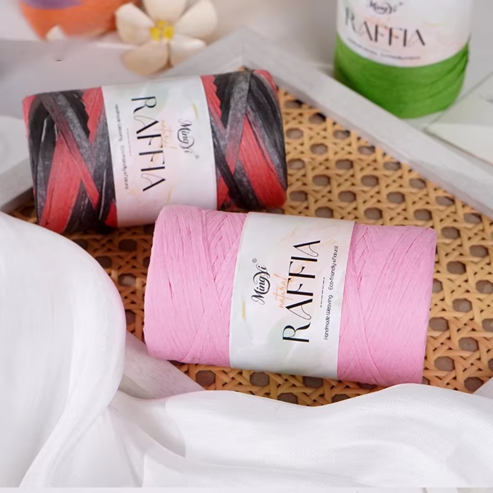 DIY Multi-Colored Raffia Yarn  - Crochet Bag Raffia ulasan dan harga
