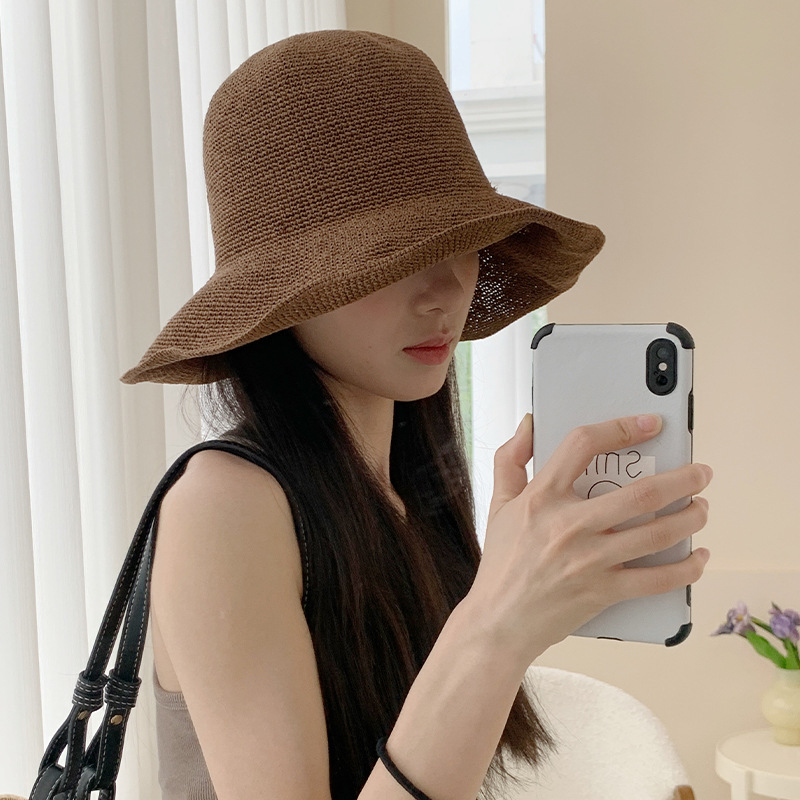 2025 new paper straw sun hat w - Hat Floppy Wide ulasan dan harga