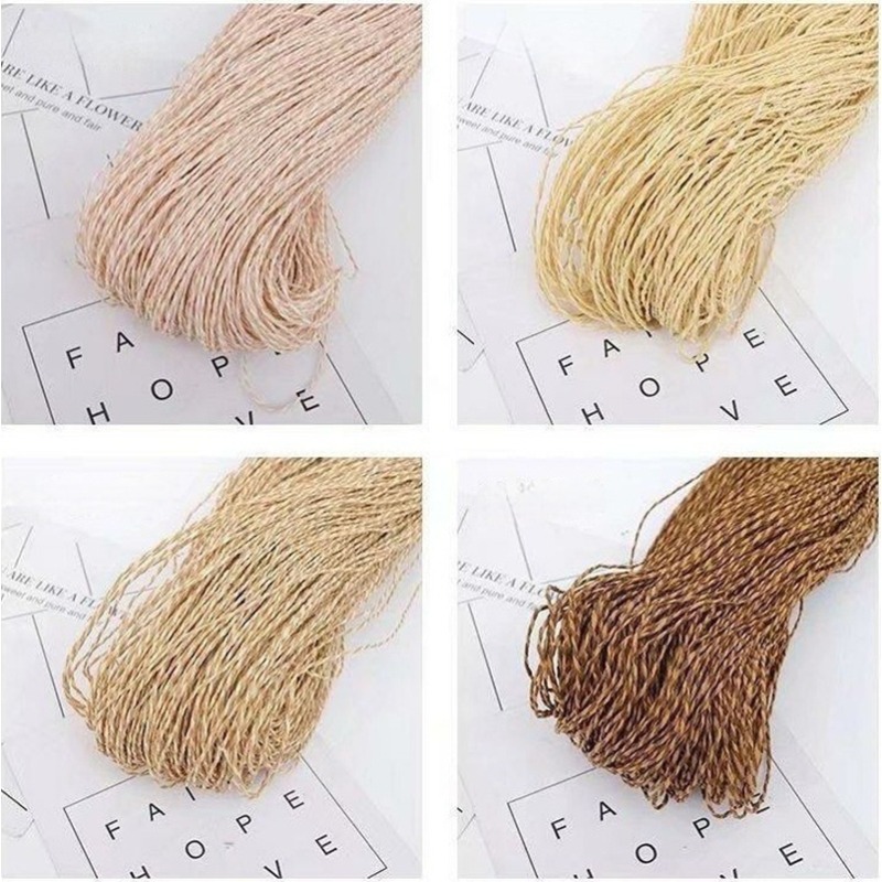 200g 2ply Cotton Raffia Yarn f - Crochet Bag Raffia ulasan dan harga