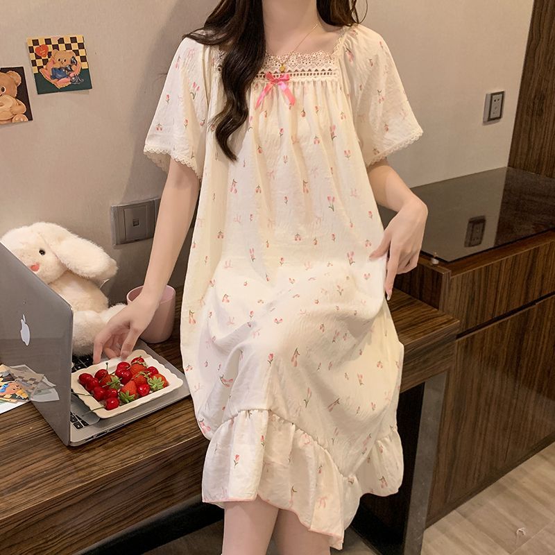 Plus Size Princess Style NIght - Romper Floral Print ulasan dan harga